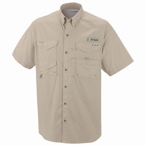 Columbia PFG Bonehead™ Shortärmad Skjorta Herr Khaki (UOJBQ2456)